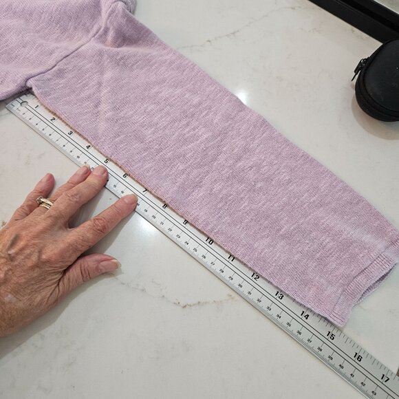 Eileen Fisher Lilac Purple Malow Sweater Size PM Organic Linen Cotton Boxy - Picture 7 of 9